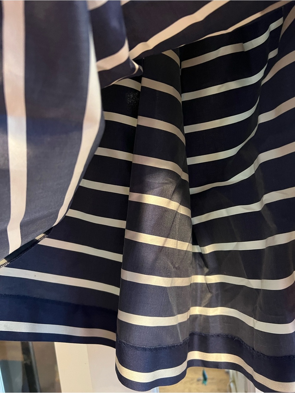 Polo by Ralph Lauren Navy & White Striped Full A-Line Skirt - Picture 5 of 6